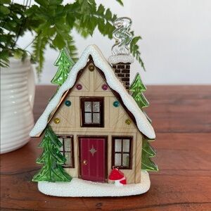 Bath & Body Works Holiday House Decor with Green Trees and Red Door